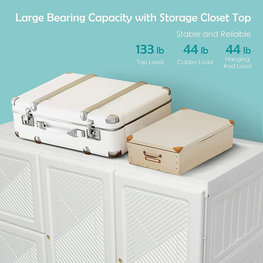 Portable Wardrobe Closet with Cover – Large Capacity Foldable Storage Organizer