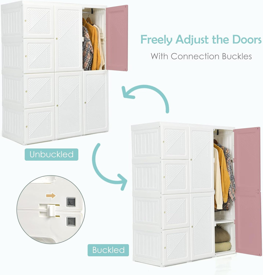 Portable Wardrobe Closet with Cover – Large Capacity Foldable Storage Organizer