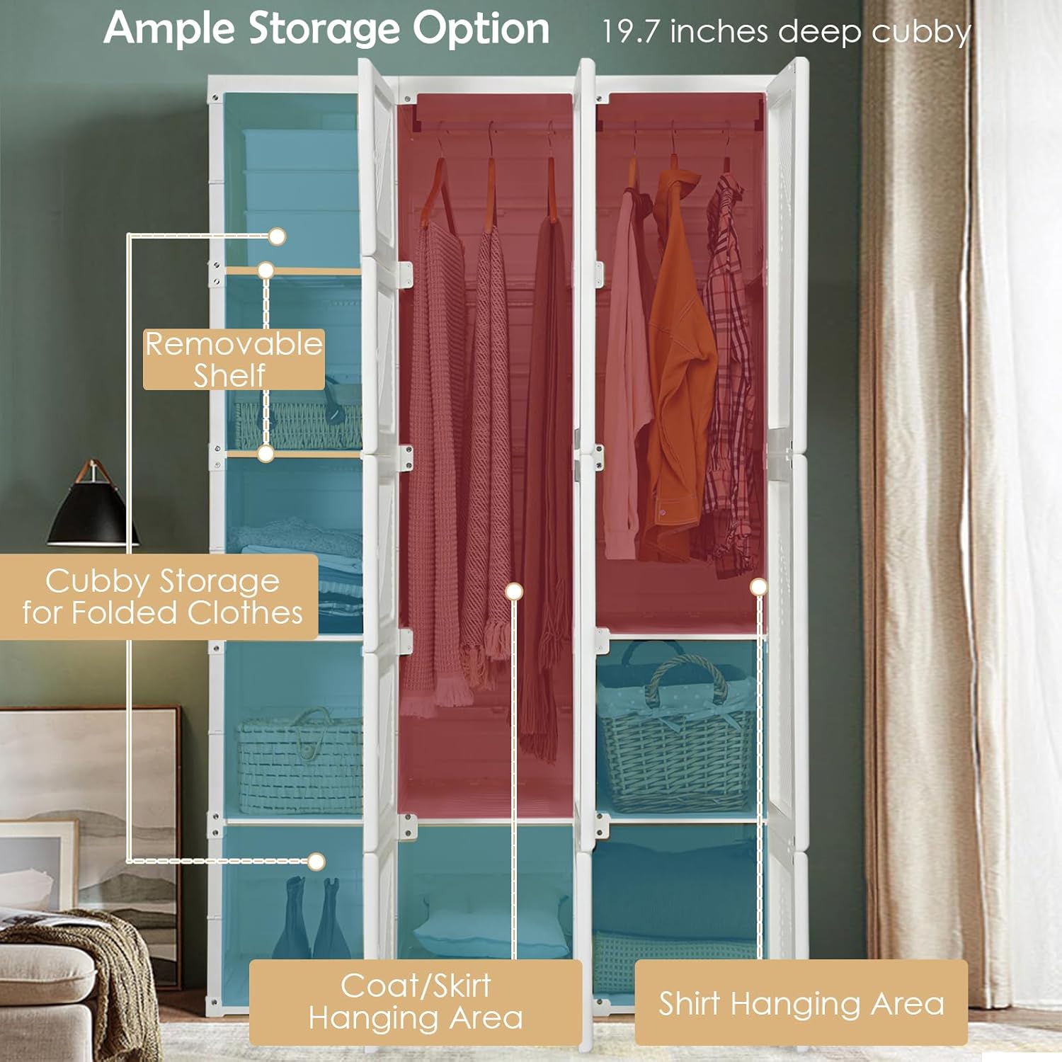 Portable Wardrobe Closet with Cover – Large Capacity Foldable Storage Organizer