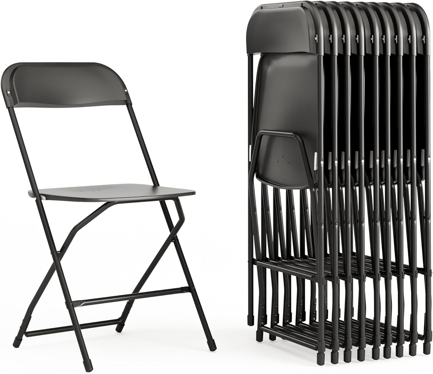 Heavy-Duty Folding Plastic Chairs – Set of 10, Commercial Grade Seating