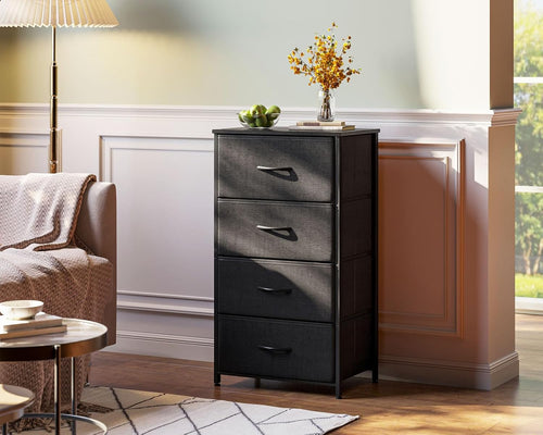 Compact Fabric Dresser with 4 Drawers – Space-Saving Storage for Small Rooms