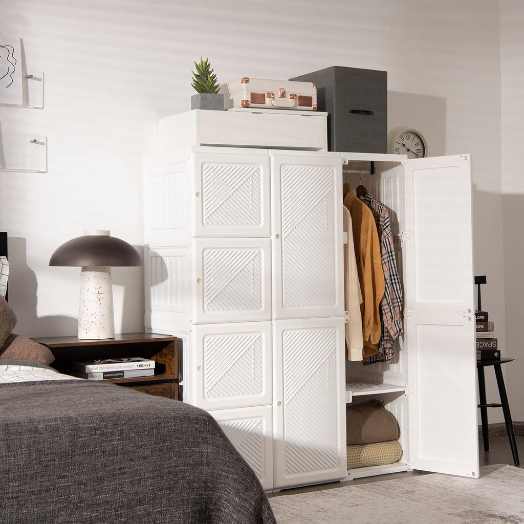 Portable Wardrobe Closet with Cover – Large Capacity Foldable Storage Organizer