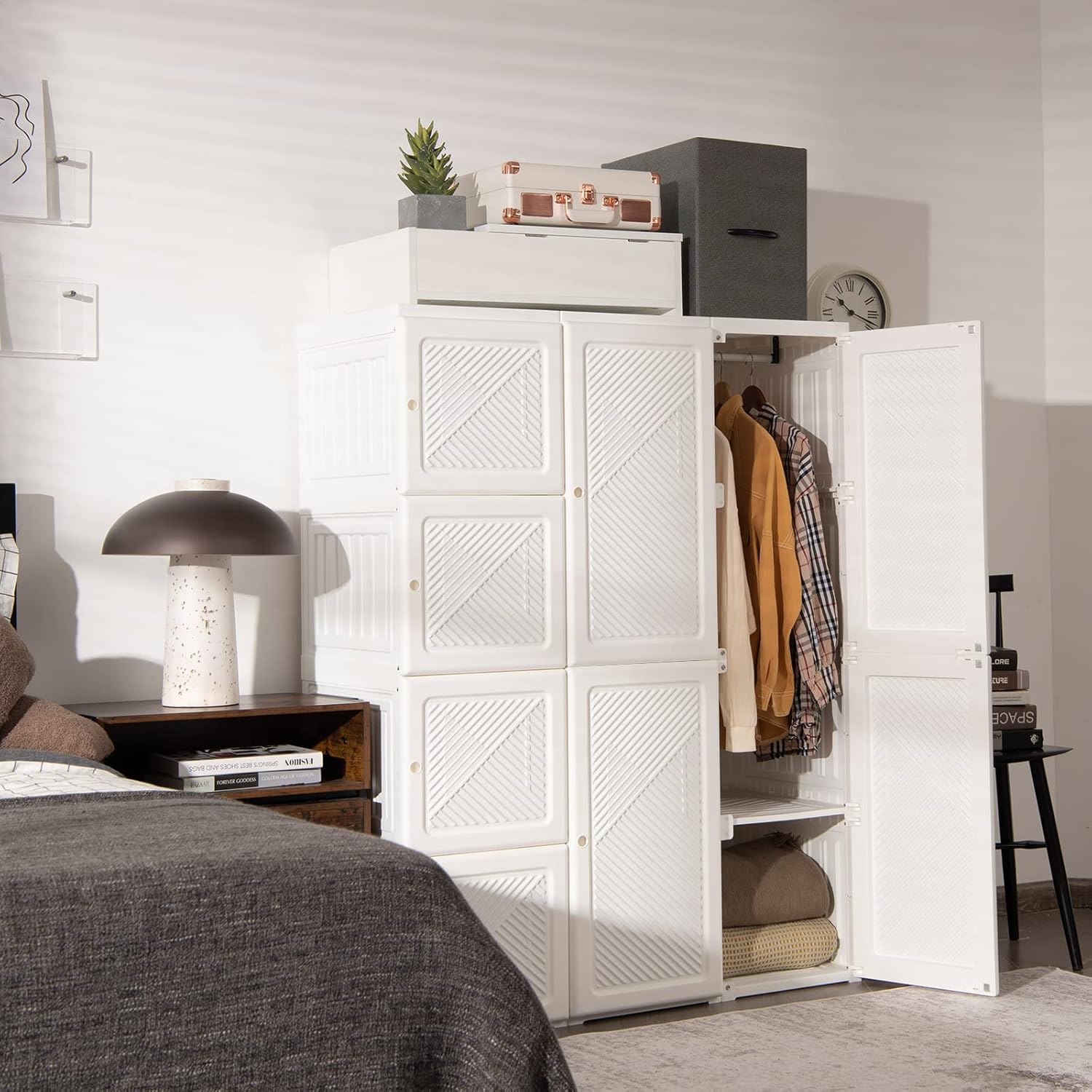 Portable Wardrobe Closet with Cover – Large Capacity Foldable Storage Organizer