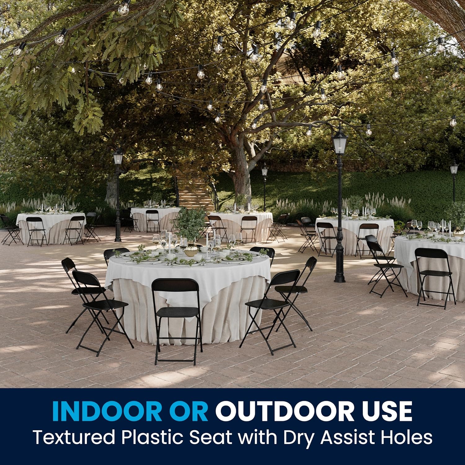Heavy-Duty Folding Plastic Chairs – Set of 10, Commercial Grade Seating